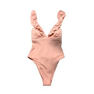 Cupshe Ruffle One-Piece Swimsuit Size Large BEACH CRUISE SPRING BREAK SUMMER